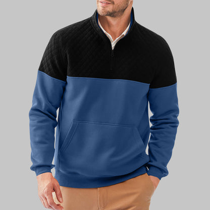 Men's Casual Color-blocked Long-sleeve Hoodie